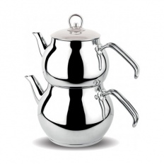 Mini Boy Küre Çelik Çaydanlık Takımı, Metal Kulp