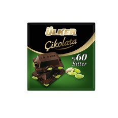 Ülker Çikolata %60 Antep Fıstıklı Bitter Kare